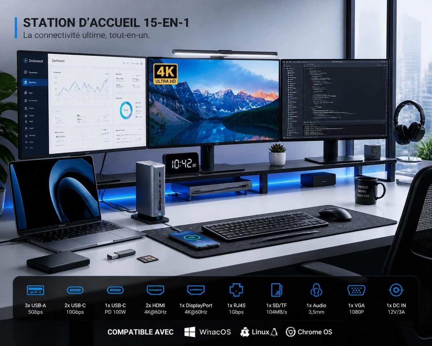 découvrez comment j'ai révolutionné mon installation pc avec une station d'accueil 15-en-1, offrant bien plus que de simples ports supplémentaires pour une expérience optimale et polyvalente.
