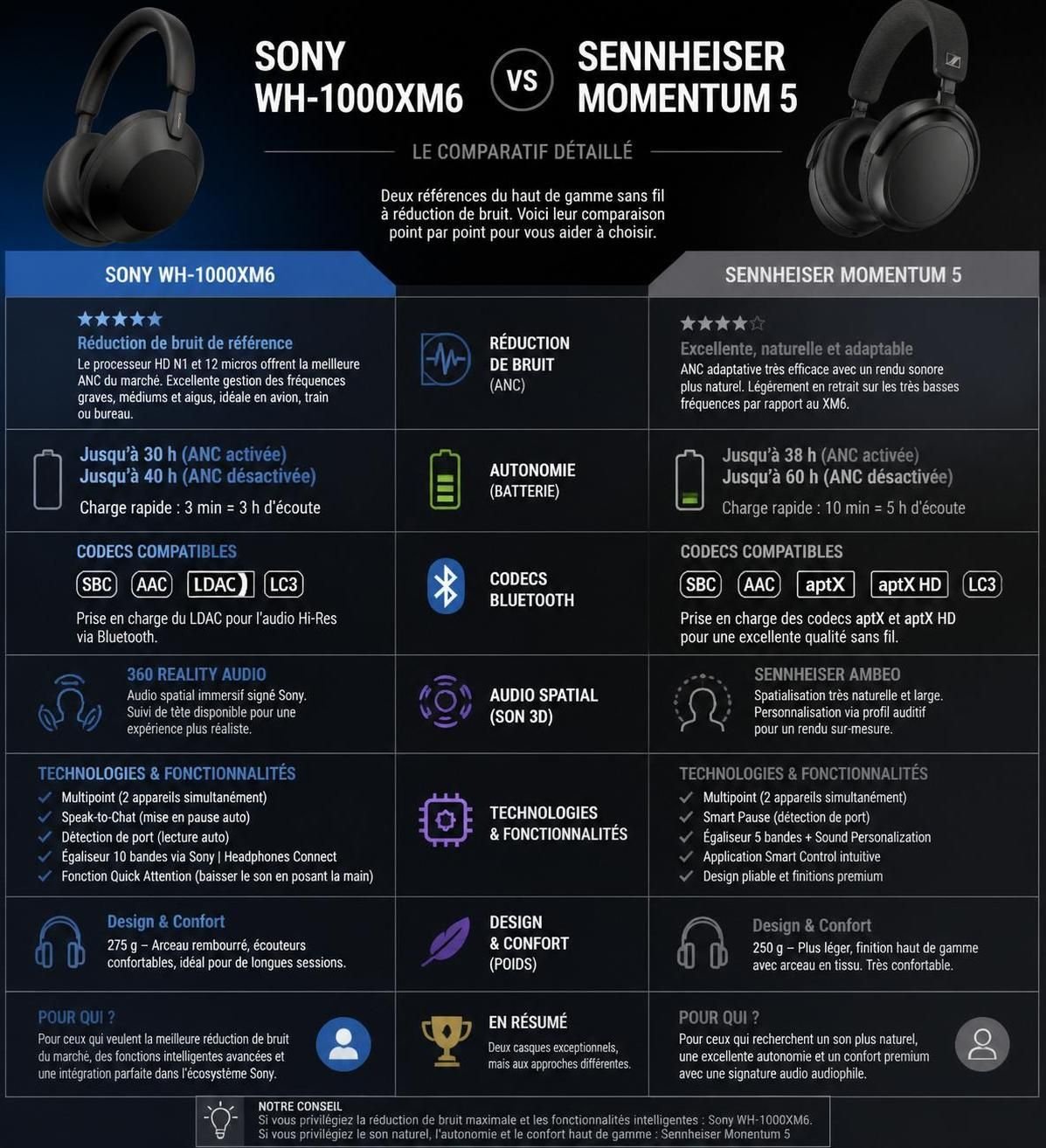 découvrez mon comparatif détaillé entre sony wh-1000xm6 et sennheiser momentum 5 après plusieurs mois d'essai. quelle est mon verdict final ?