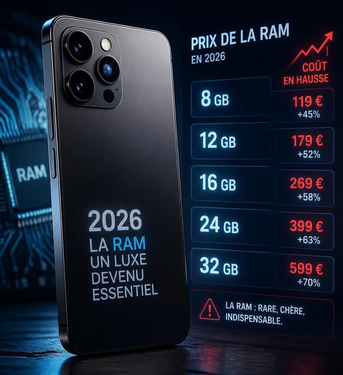 découvrez pourquoi la ram des téléphones devient plus chère et comment choisir la quantité idéale pour vos besoins sans dépenser inutilement.