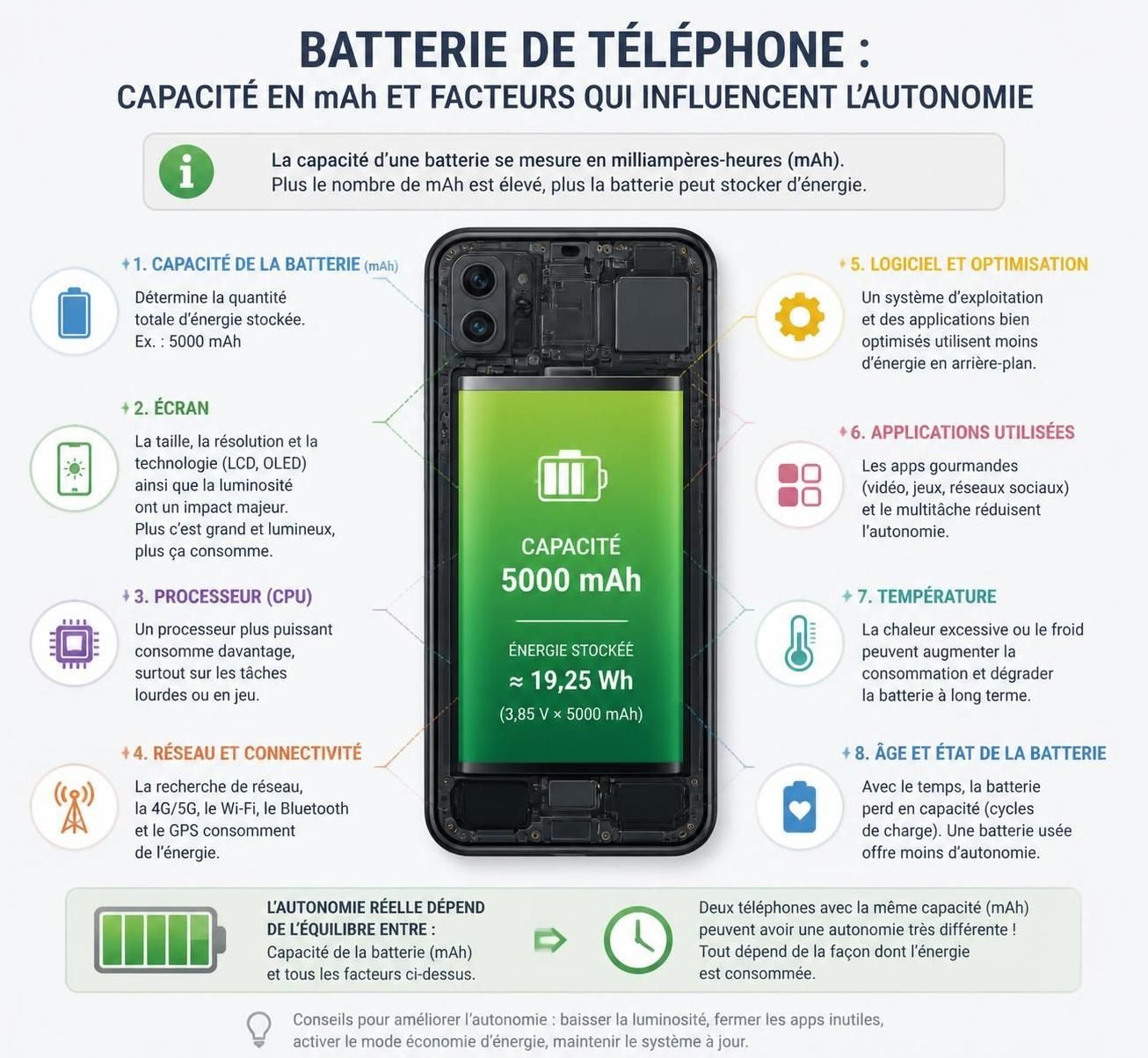 découvrez ce que signifie le 'mah' pour la batterie de votre téléphone et pourquoi je préfère utiliser un autre indicateur pour évaluer son autonomie réelle.