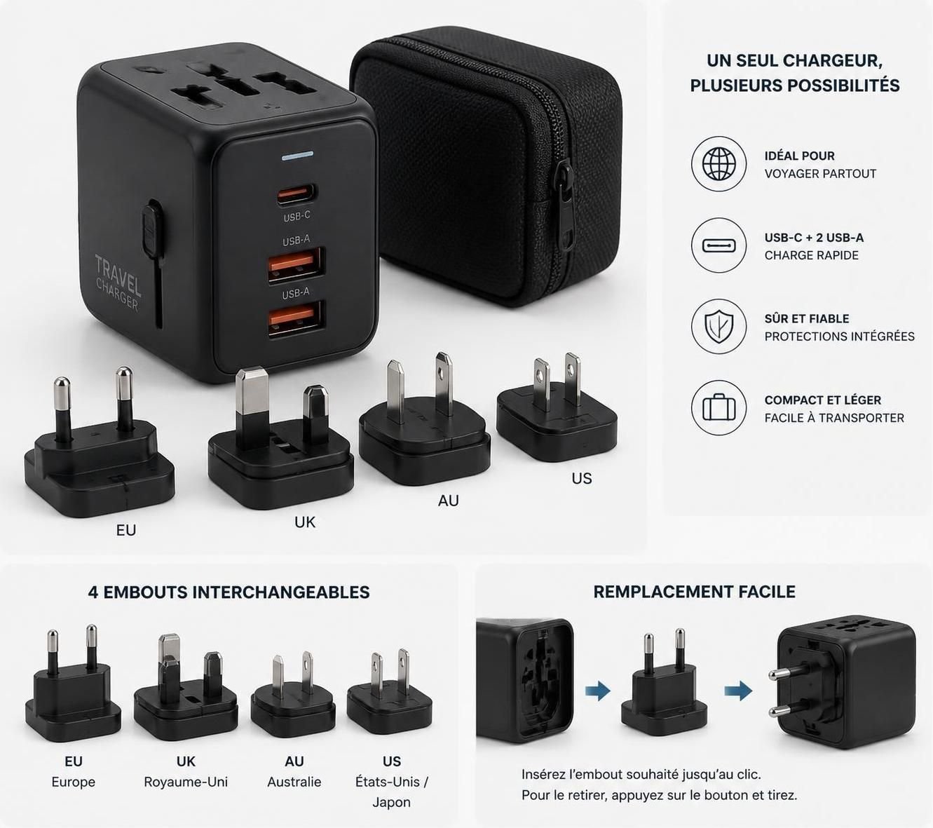 découvrez comment choisir entre un adaptateur universel et un chargeur de voyage pour rester connecté facilement lors de vos déplacements à l'étranger.