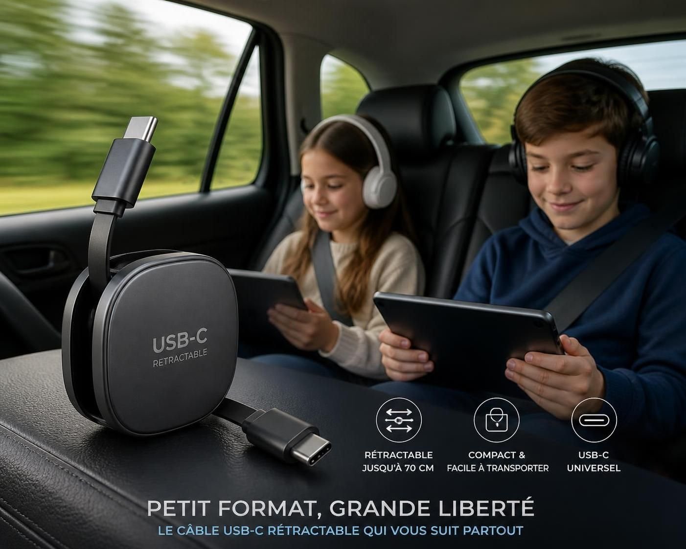 découvrez comment ce câble usb-c rétractable à seulement 14 $ facilite mes longs trajets en voiture avec mes enfants, en gardant leurs appareils chargés et organisés.