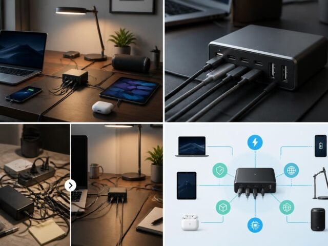 Ce chargeur USB-C 6 ports a remplacé ma vilaine brique d&rsquo;alimentation et alimente désormais tout mon bureau