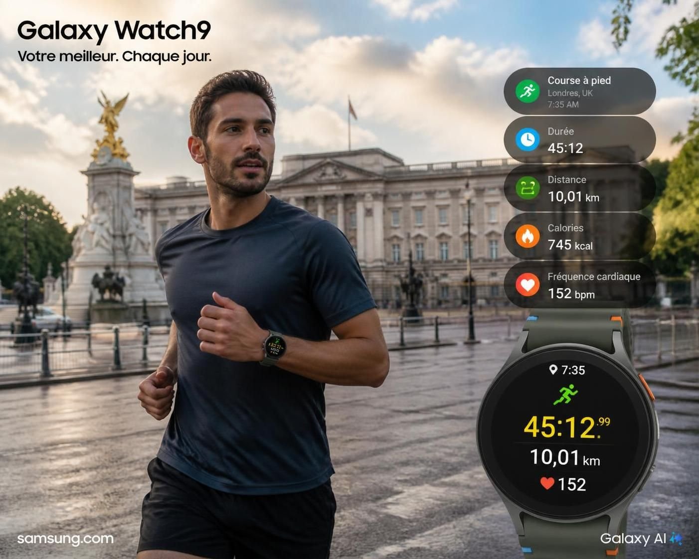 découvrez mon expérience de course à londres avec la galaxy watch 9 et la surprise inattendue qu'elle m'a réservée.