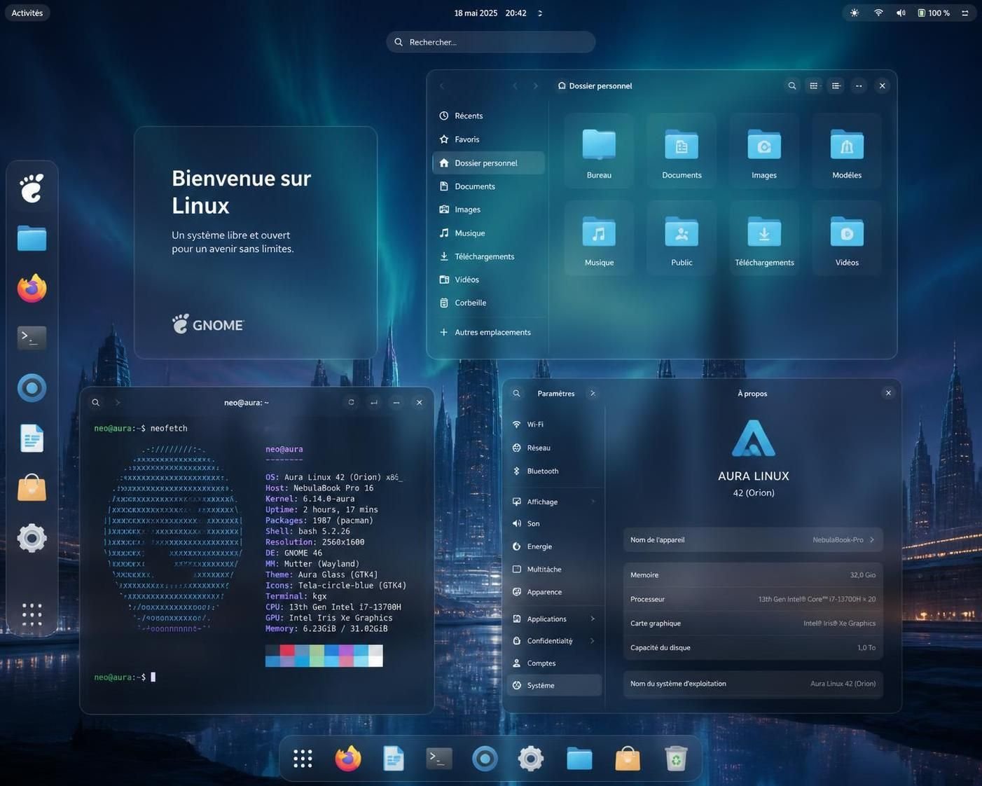 découvrez mon test de la nouvelle interface vitrée de gnome, une expérience visuelle époustouflante qui transforme votre bureau linux en un véritable spectacle pour les yeux.